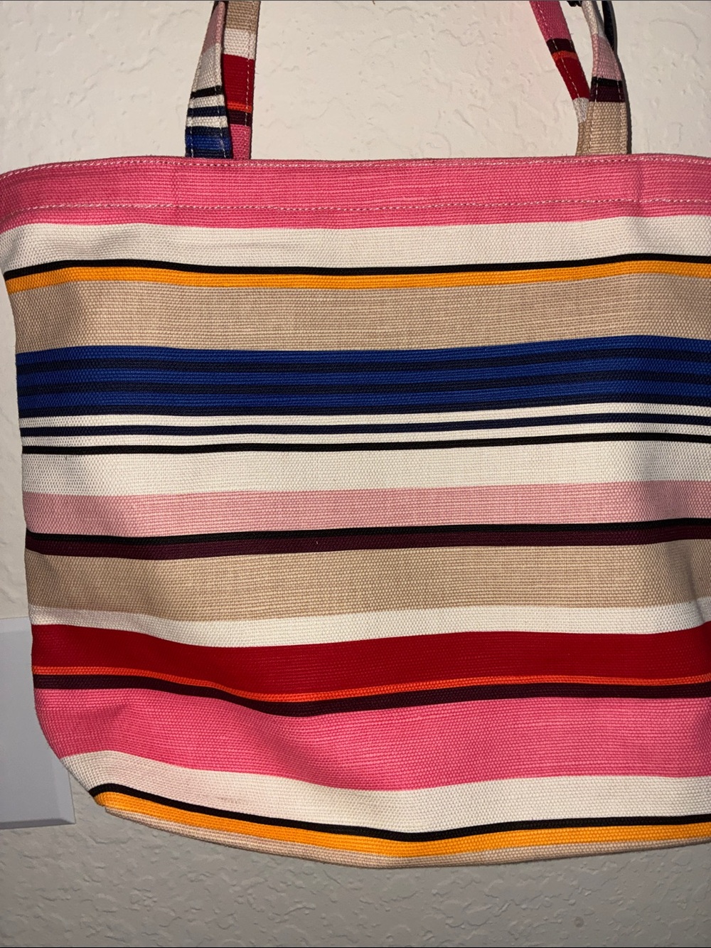 kate spade Pink, Blue & Red Striped Bow Tote - Picture 14 of 17